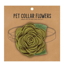 Santa Barbara Designs Pet Collar Flower Large - Olive