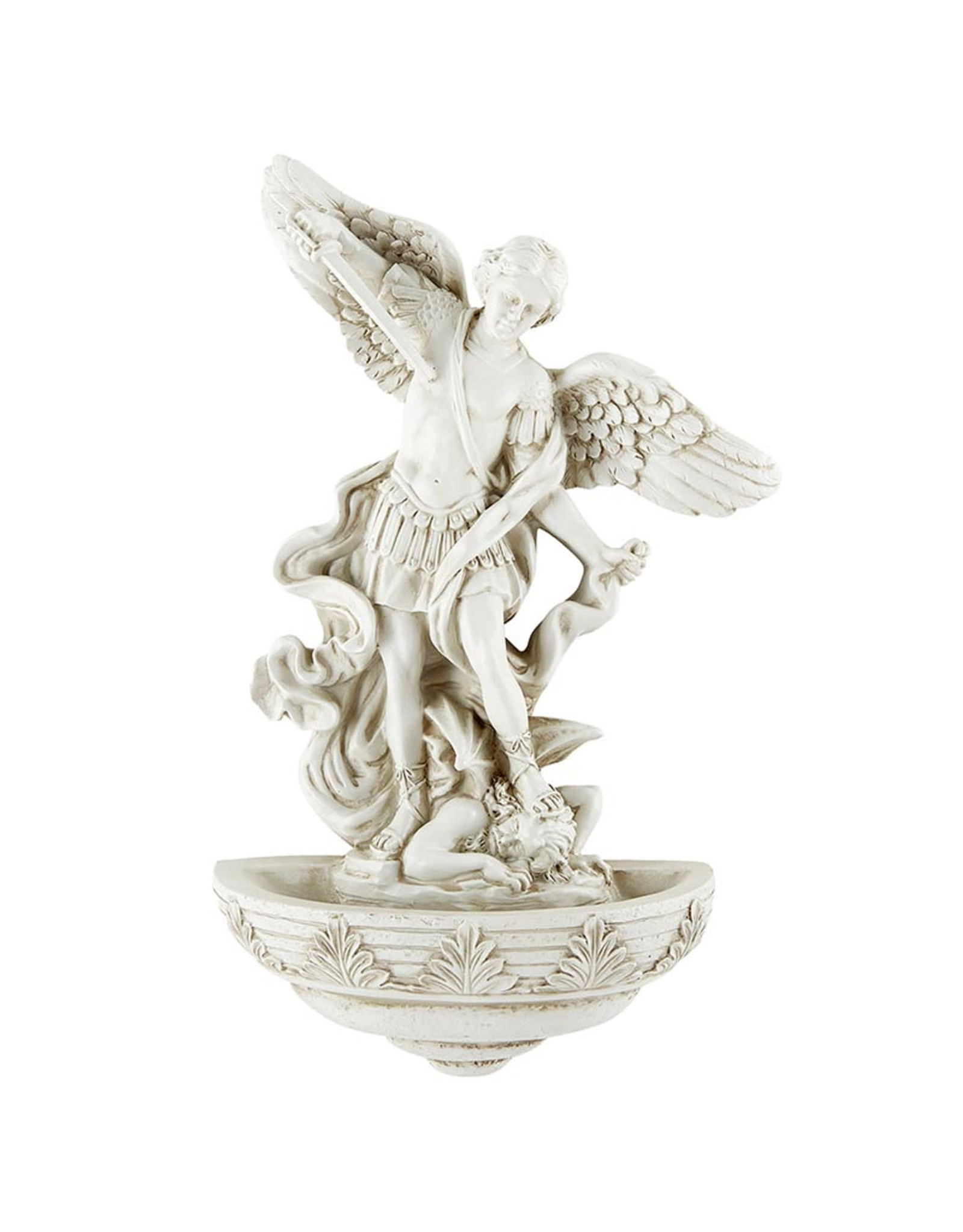 Christian Brands St Michael Holy Water Font - Satin Finish  9"