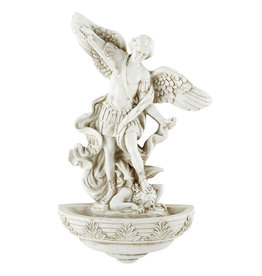 Christian Brands St Michael Holy Water Font - Satin Finish  9"