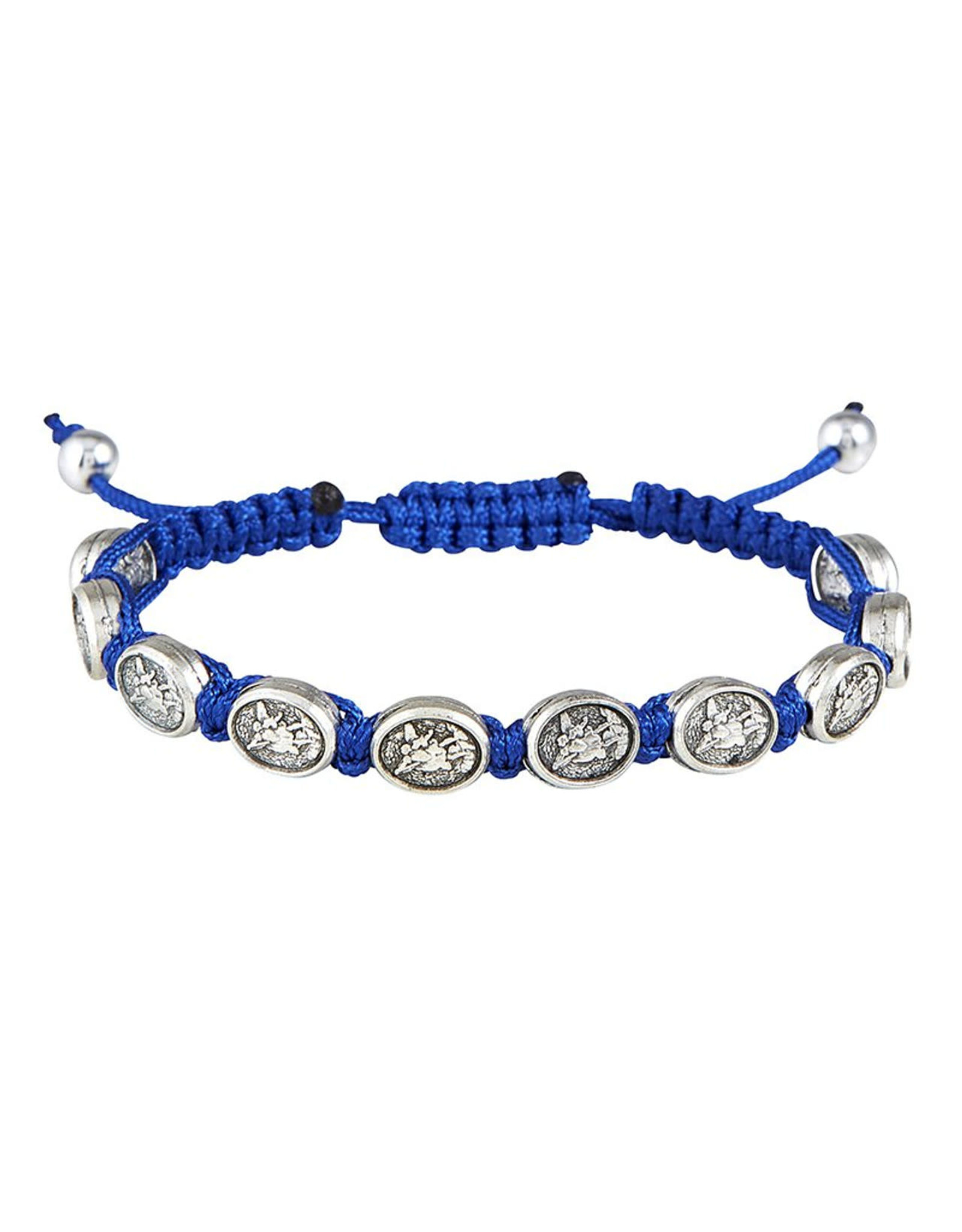 CBC - A St. Michael Medal Cord Bracelet - Blue