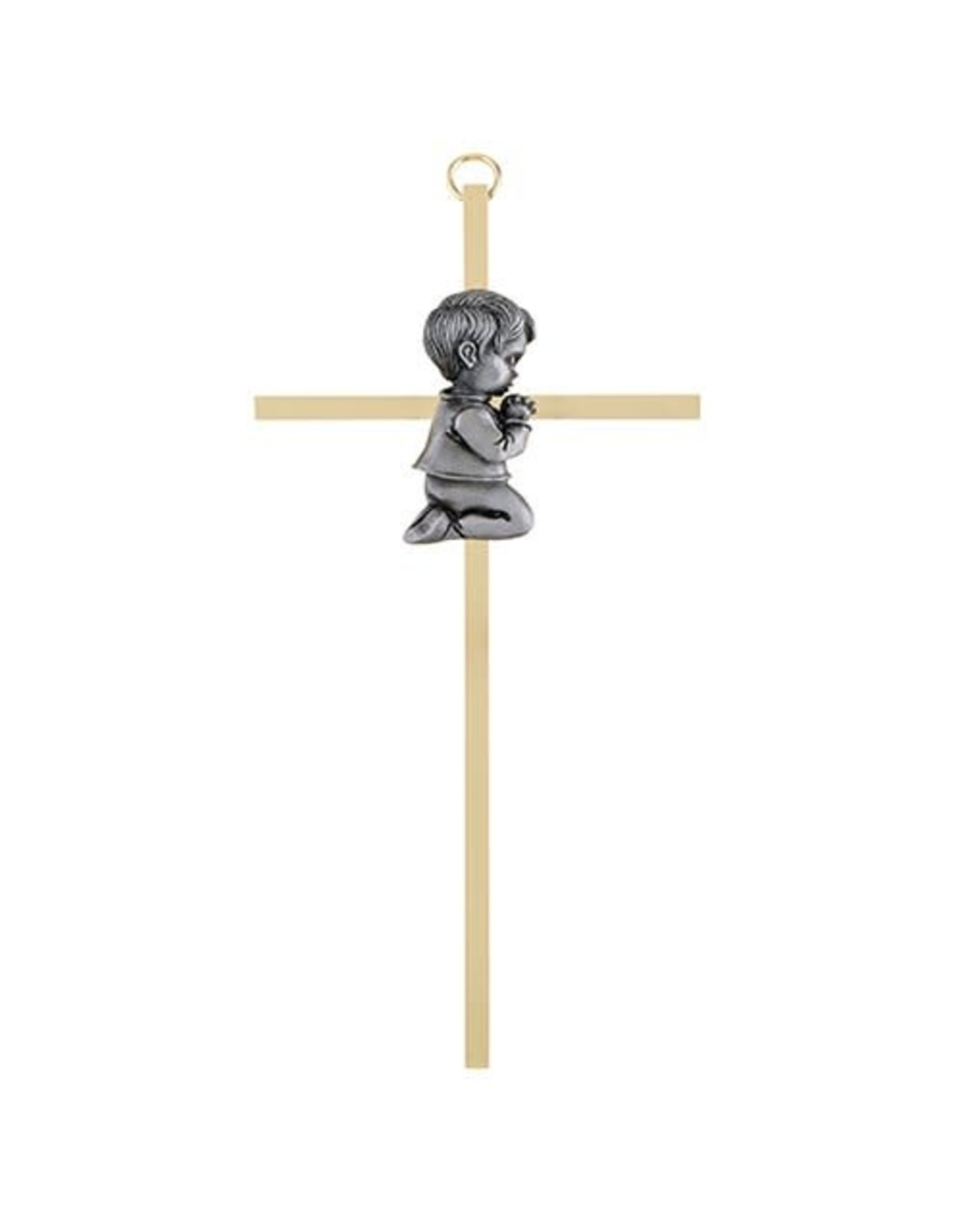 Christian Brands Brass Cross with Emblem - Baby Boy