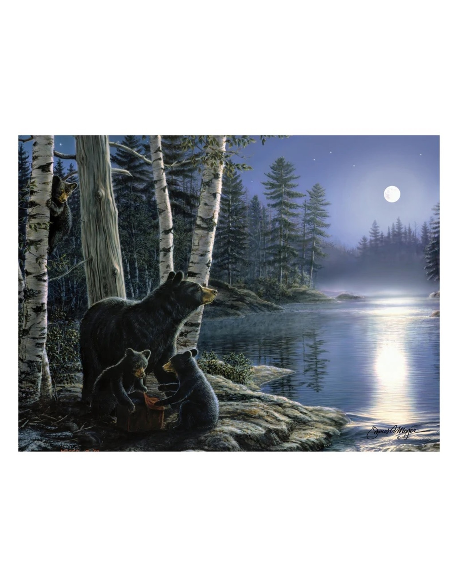 Rivers Edge Products Moonlight Bears - LED Art 16" x 12"