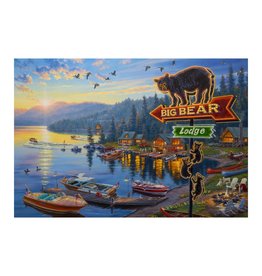 Rivers Edge Products Big Bear Lodge - LED Art 24" x 16"