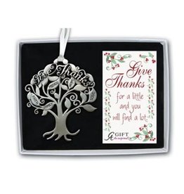 Cathedral Art Give Thanks Tree Ornament, Boxed