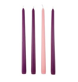 CBC-Christmas 12" Advent Taper Purple and Pink Candles, Set of 4