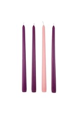 CBC-Christmas 10" Advent Taper Purple and Pink Candles, Set of 4