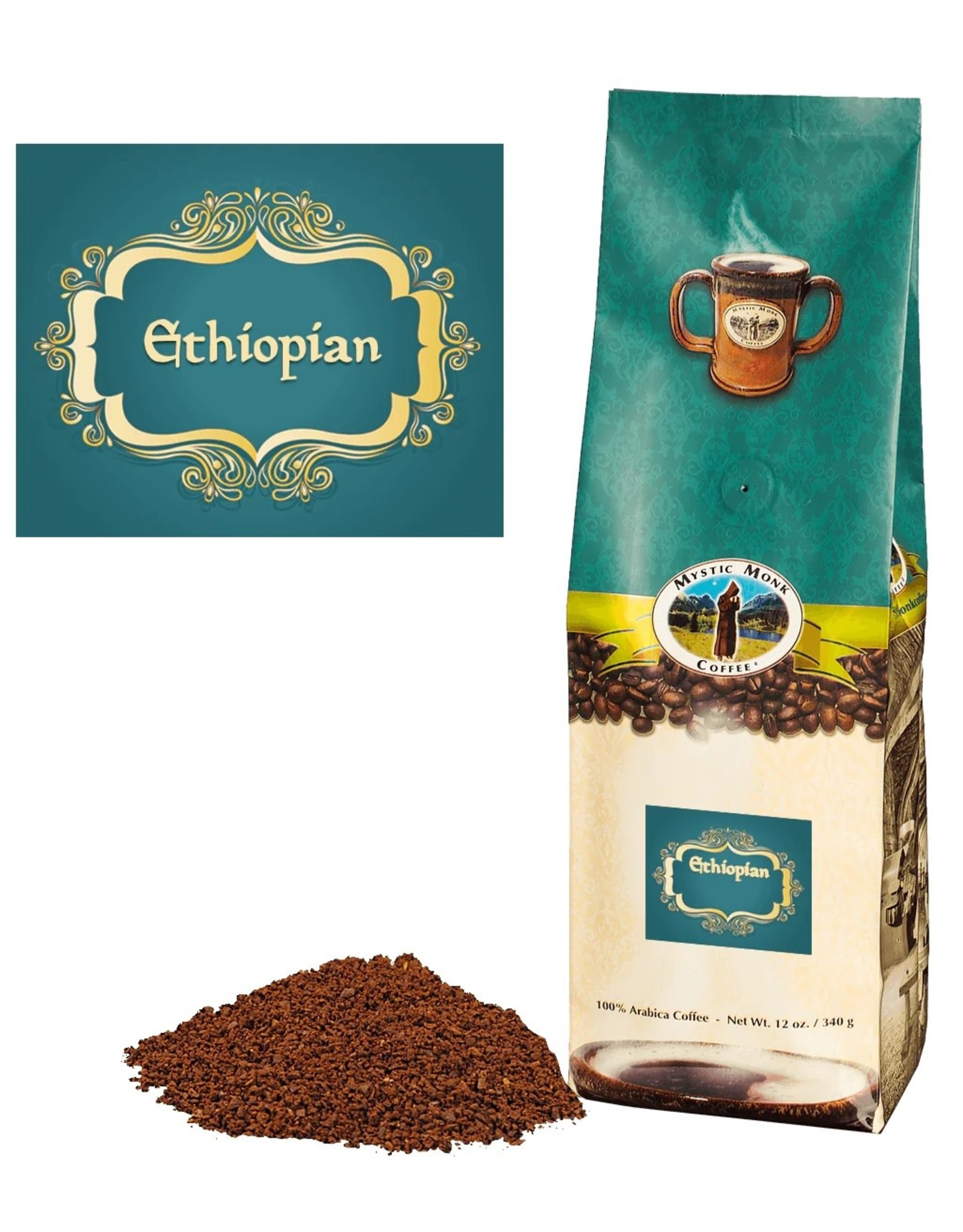 Mystic Monk Mystic Monk Fair Trade Ethiopian  - Ground Coffee (12 oz)