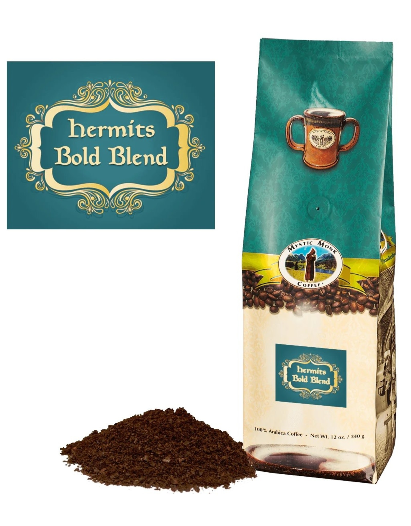 Mystic Monk Mystic Monk Hermits Bold Blend -  Ground Coffee (12 oz)