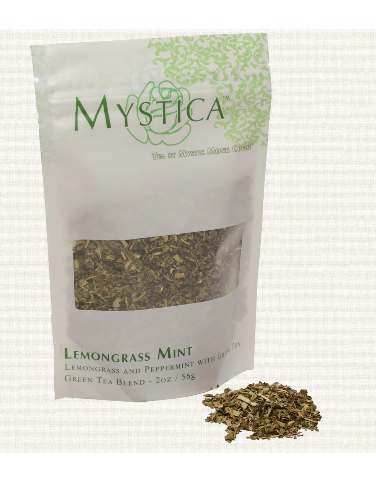 Mystic Monk Mystica Blossoming Lemon Grass Mint Green Tea - Loose