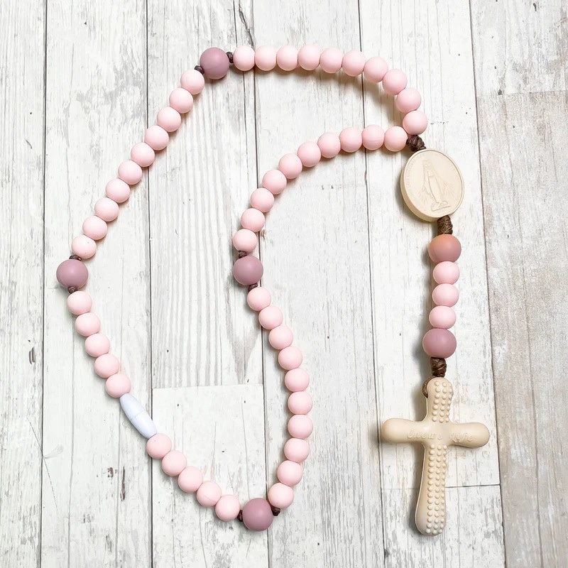 Rosary teething ring discount