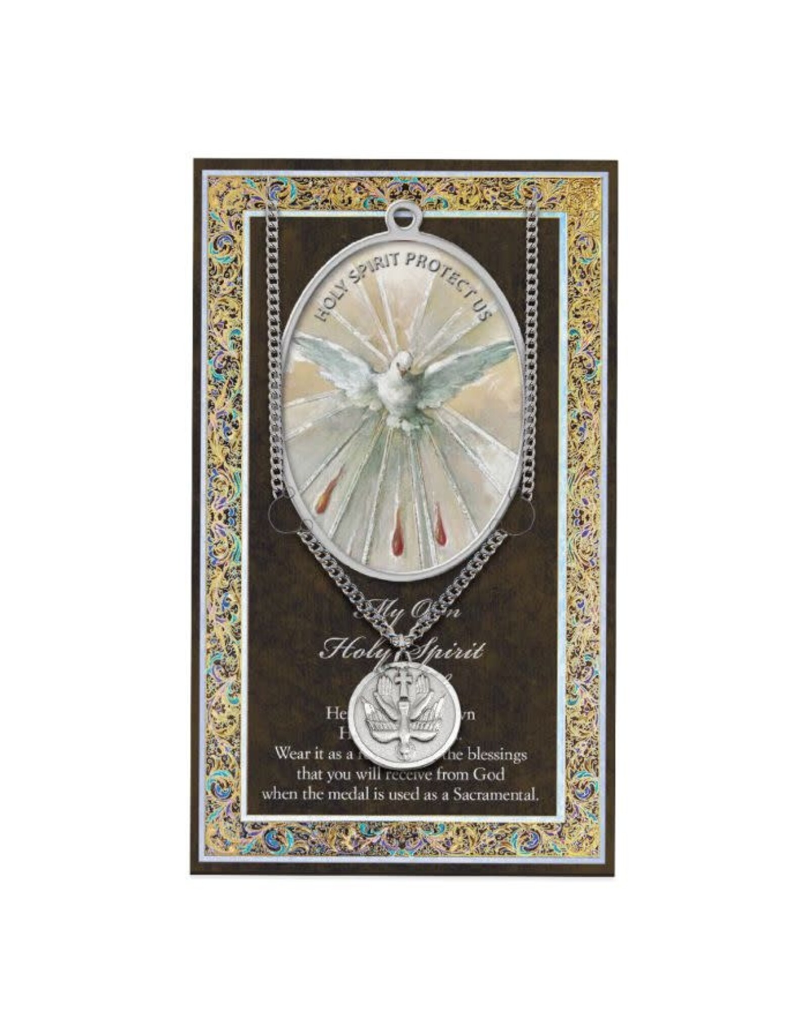 Hirten Genuine Pewter Medal with Prayer Card - Holy Spirit