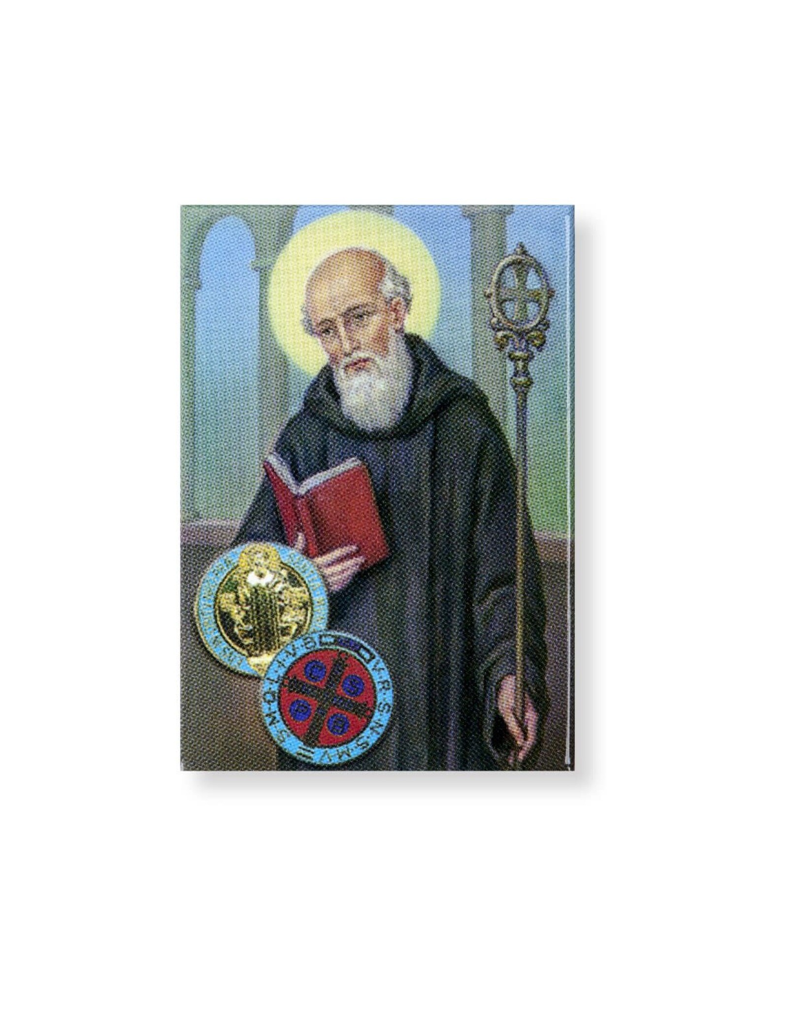 Hirten 2" x 3" Saint Benedict Mini Magnetic Postcard