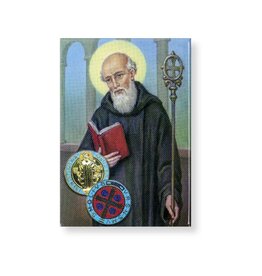 Hirten 2" x 3" Saint Benedict Mini Magnetic Postcard