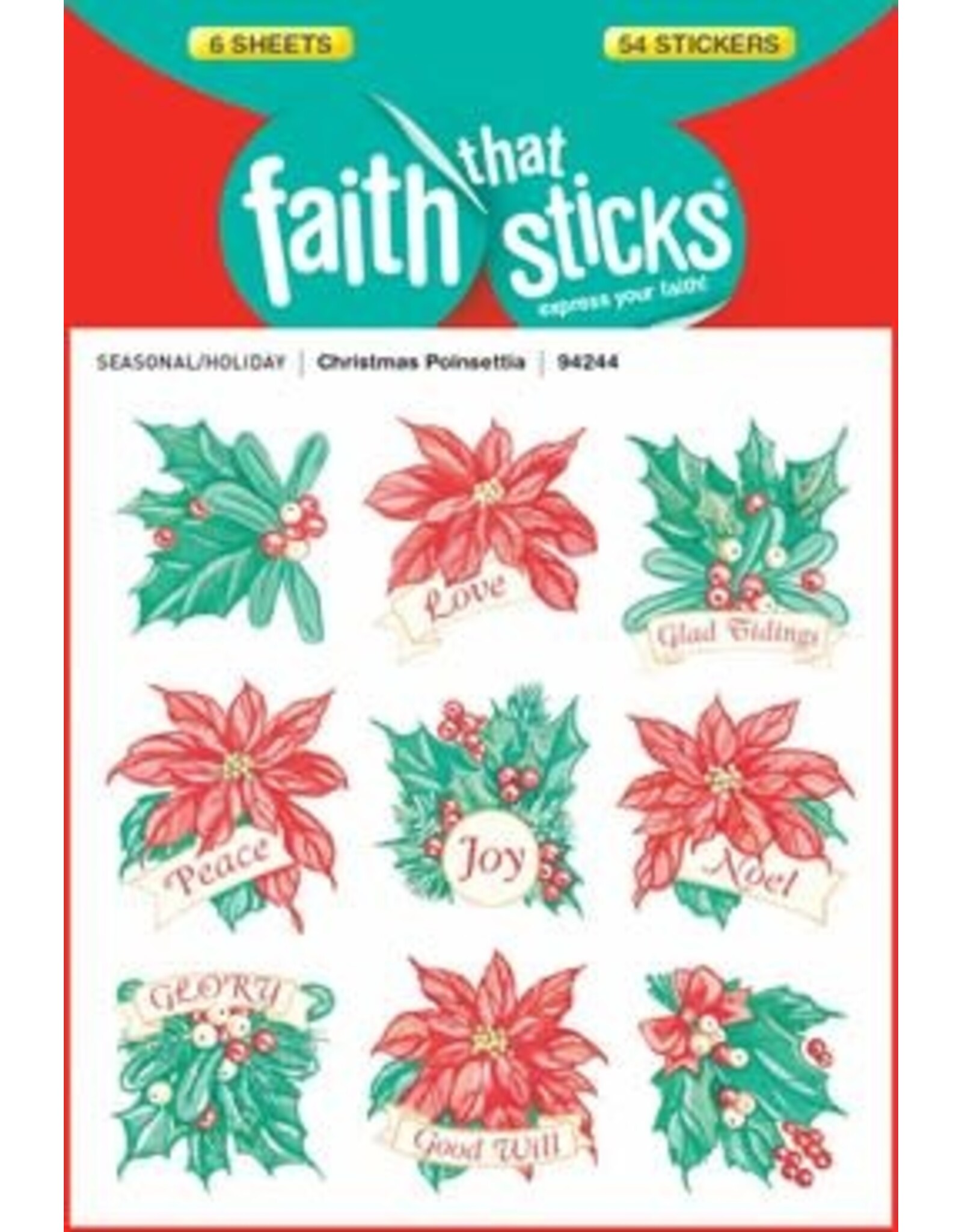 Christmas Poinsettia Stickers