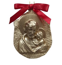 Full of Grace USA St. Joseph Ornament - 3 1/2" x 5" Gold Tone