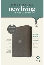 NLT Compact Giant Print Zipper Bible  Leather Like Gray