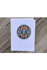 Bright Greetings Immaculate Heart of Mary stained  glass sun-catcher card
