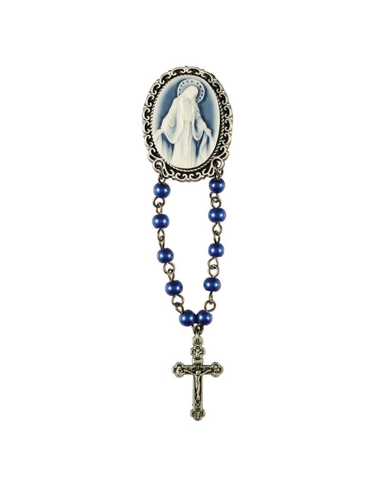 CBC - A Our Lady of Grace Cameo Rosary Pin