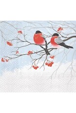Paw Decor Collection Bullfinches Lunch Napkin - Christmas Paper Napkins