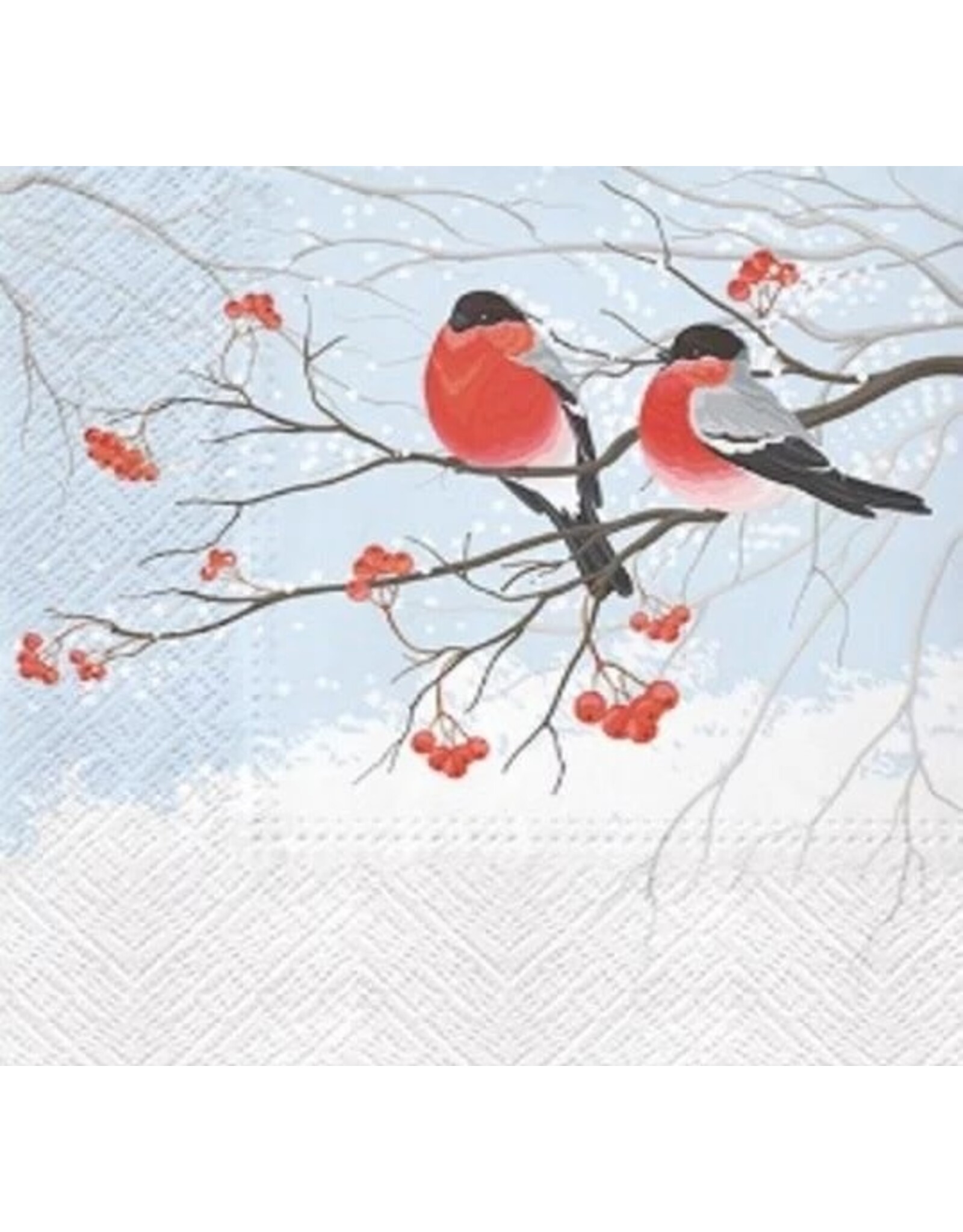 Paw Decor Collection Bullfinches Lunch Napkin - Christmas Paper Napkins
