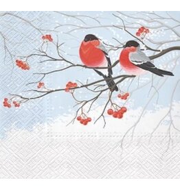 Paw Decor Collection Bullfinches Lunch Napkin - Christmas Paper Napkins