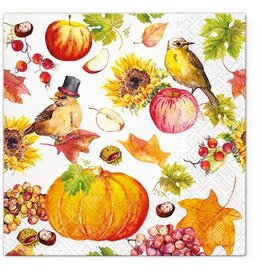 Paw Decor Collection Pumpkin Land Lunch Napkin - Autumn Paper Napkins