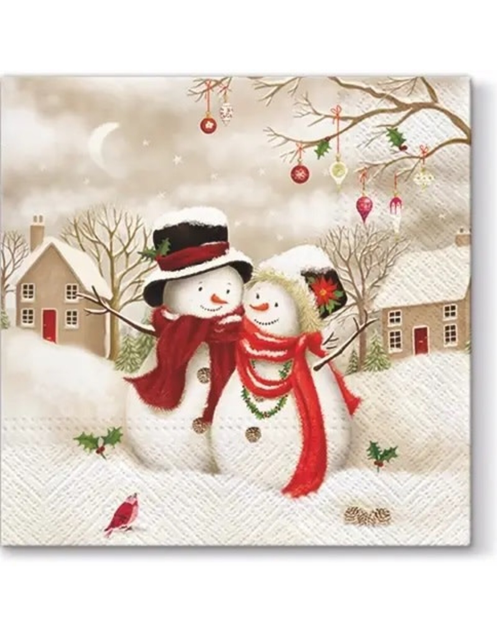 Paw Decor Collection Snowman Family Lunch Napkin - Christmas Paper Napkins