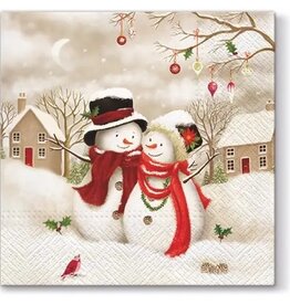 Paw Decor Collection Snowman Family Lunch Napkin - Christmas Paper Napkins