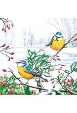 Daisy Winter Tits [Birds] Lunch Napkin - Christmas Paper Napkins