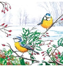 Daisy Winter Tits [Birds] Lunch Napkin - Christmas Paper Napkins