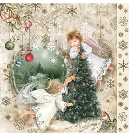 Maki Vintage Angels Lunch Napkins - Christmas Paper Napkins