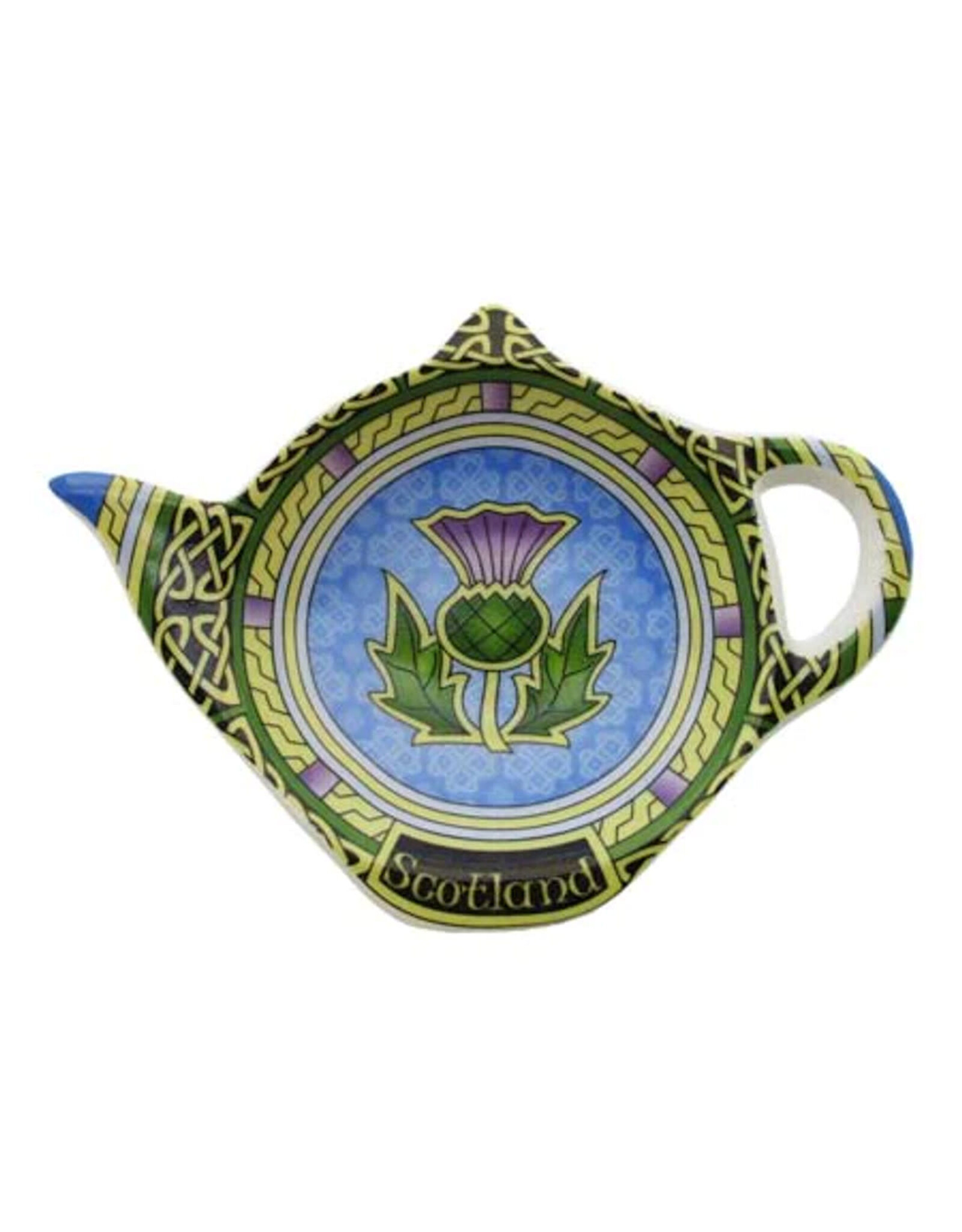 Clara Crafts Thistle Tea Bag Holder - Celtic Window  w/ gift box