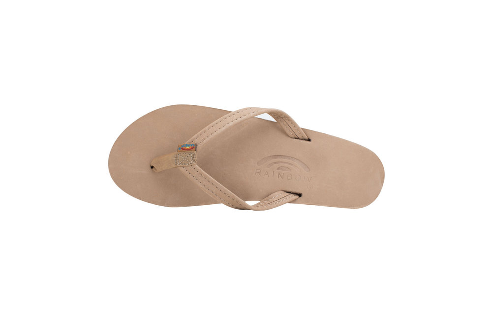 Women's Thin Strap Single Layer Premier Leather Flip Flop
