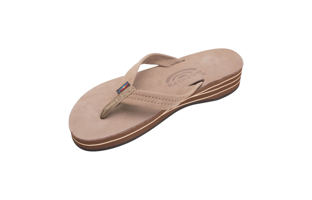 W's 4 Layer Wedge Leather Flip Flop
