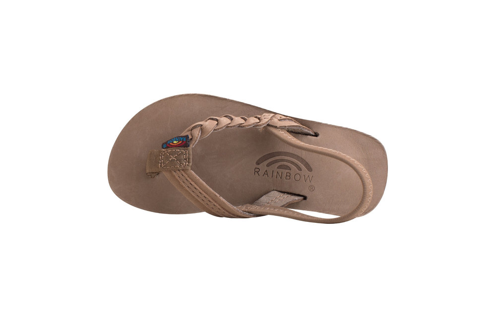 Kids Flirty Braidy Flip Flop Dark Brown