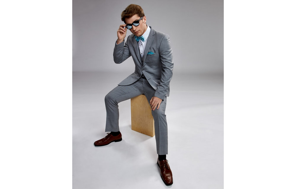 262 Ultra Slim Heather Grey Clayton Suit - Allure Men