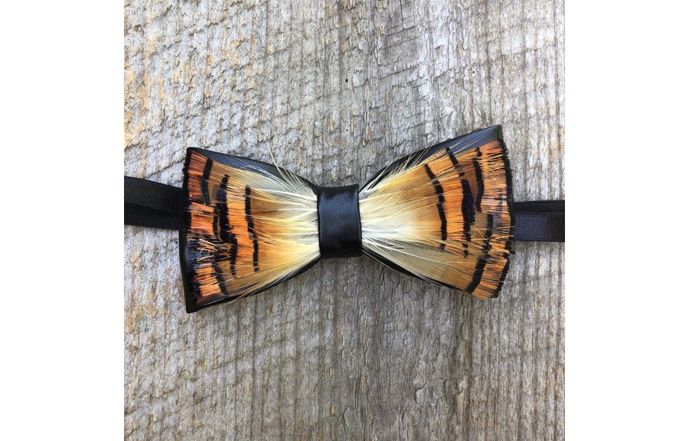 Feather Bow Tie Orange FBT-6