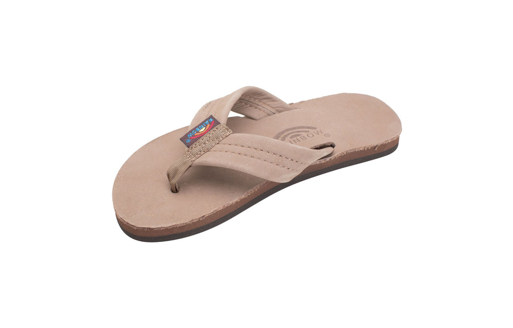 Kids Premier Leather Flip Flop - Dark Brown
