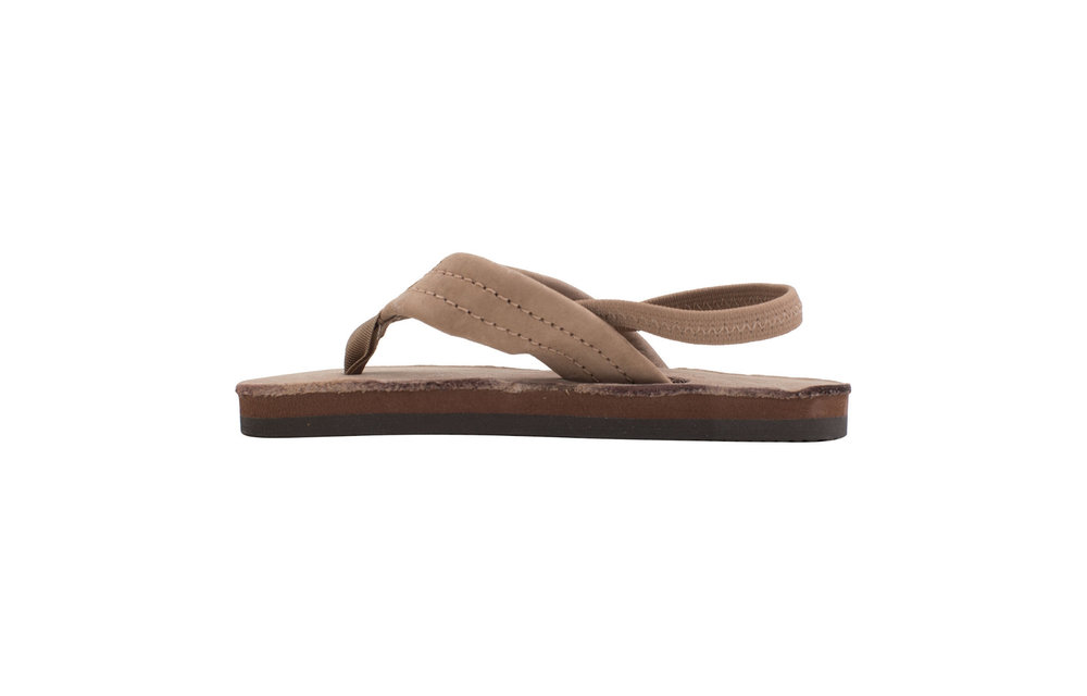 Kids Premier Leather Flip Flop - Dark Brown