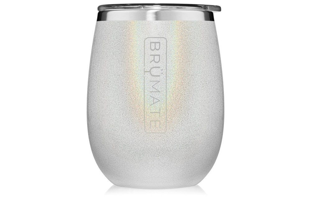 UNCORK'D XL 14oz Wine Tumbler | Glitter White