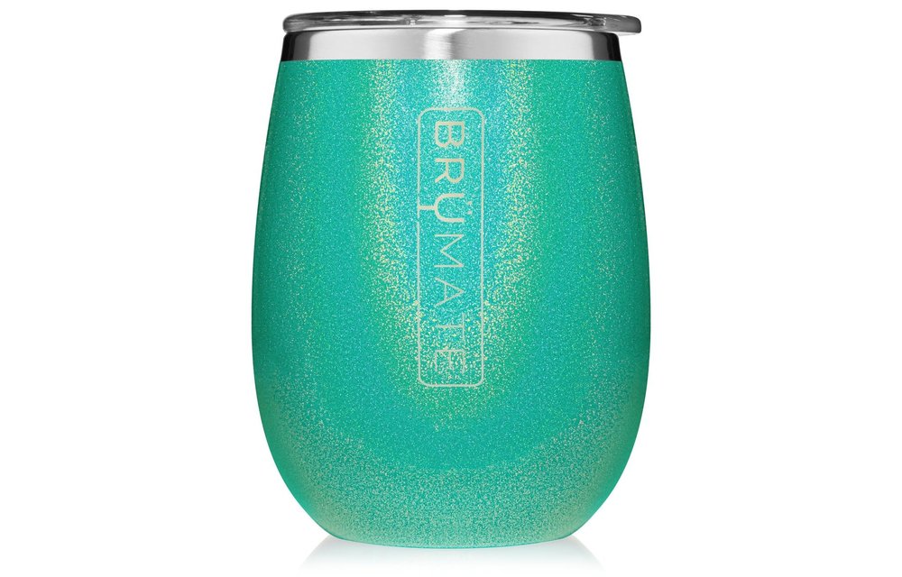 UNCORK'D XL 14oz Wine Tumbler | Glitter Peacock
