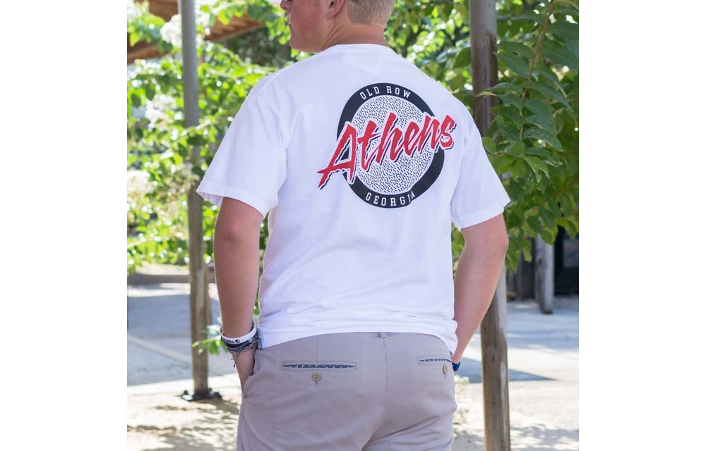 Athens, Georgia Circle Logo Short Sleeve T-Shirt - White