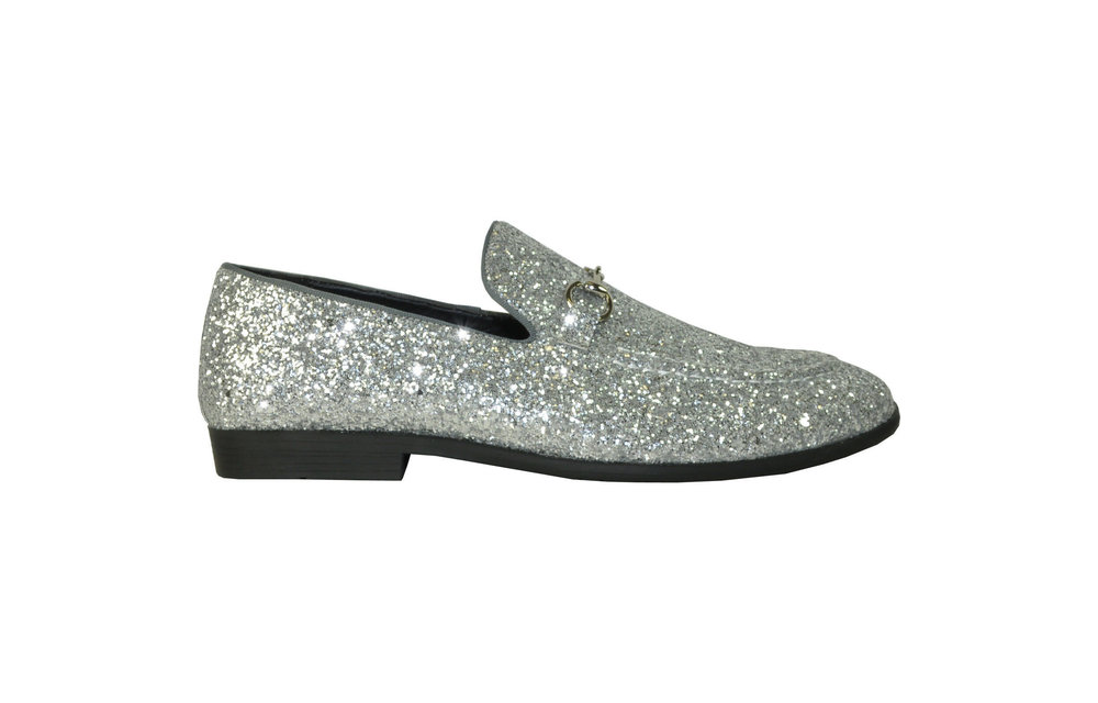Glitter Tux Shoes - Silver