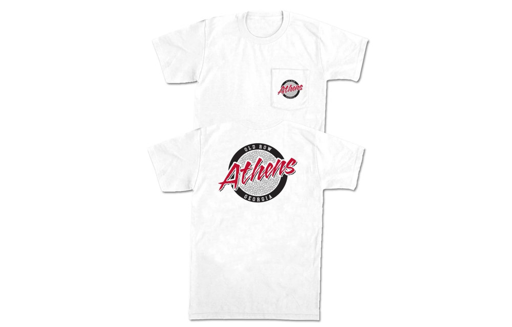 Athens, Georgia Circle Logo Short Sleeve T-Shirt - White