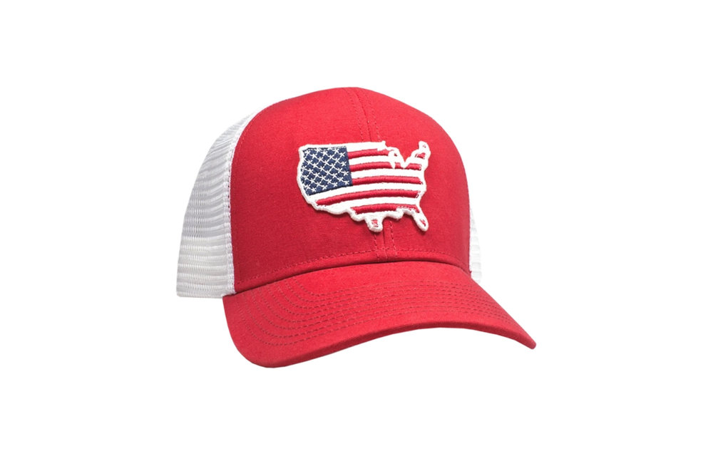 USA Mesh BackTrucker Hat-Red
