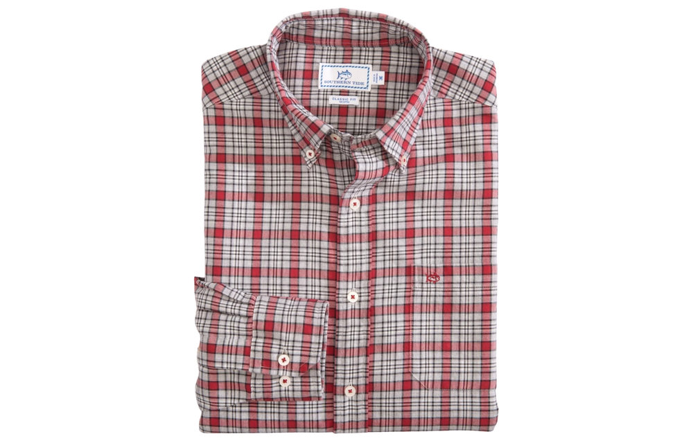 Topside Plaid Flannel Button Down-Chili Pepper Red
