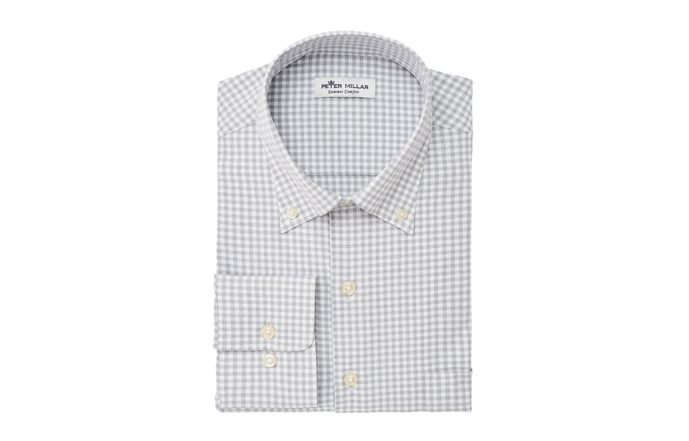 Samuel Natural Touch Button Down-Gale Grey