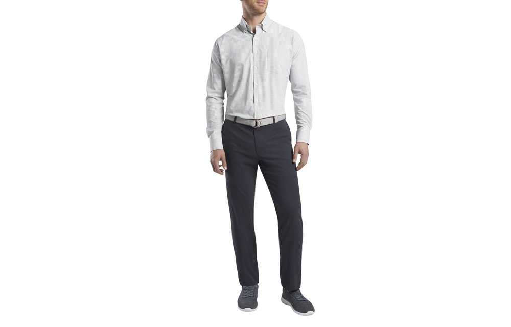 Samuel Natural Touch Button Down-Gale Grey