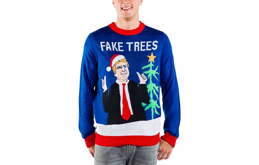 Fake News President Christmas Sweater