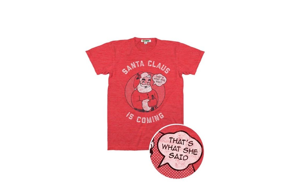 Santa Claus Is Coming Tee Christmas Short Sleeve T Shirt - Red